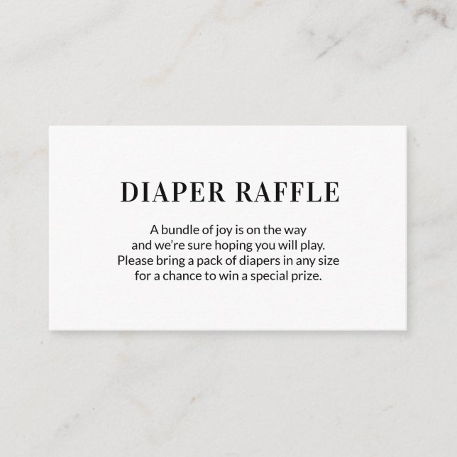  Simple Diaper Raffle Enclosure Card (Front)