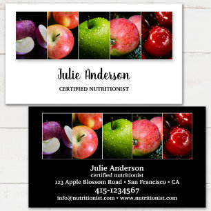 Simple Dietician Nutritionist Healthy Food Business Card