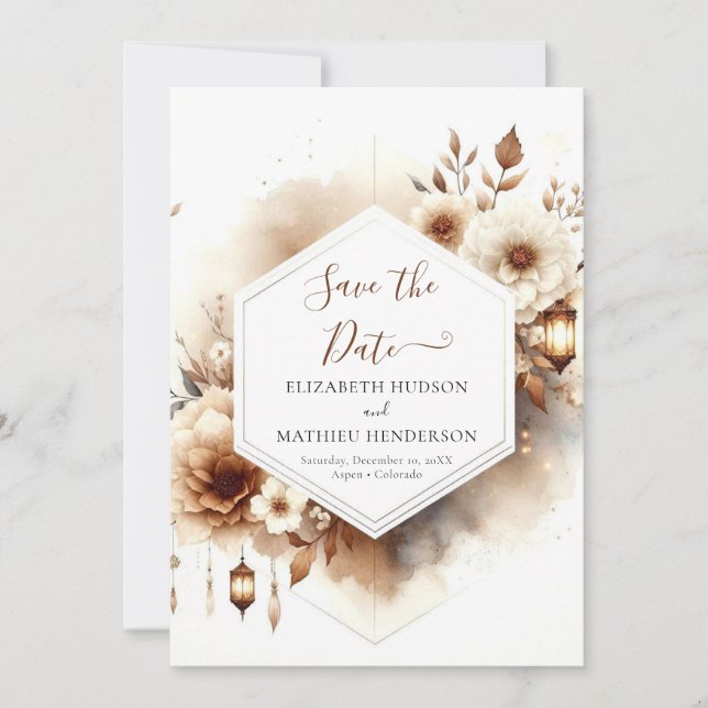 Simple Digital Rustic Wedding Save The Date (Front)