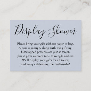 Simple Display Bridal Shower Light Dusty Blue Enclosure Card