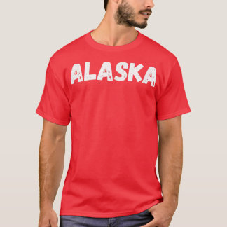 Simple Distressed Alaska spellout  T-Shirt
