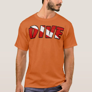 Simple DIVE dive flag Scuba Diving Red wand White T-Shirt