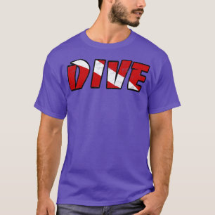 Simple DIVE dive  Scuba Diving Red wand White T-Shirt