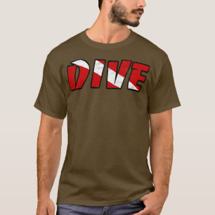 Simple DIVE dive  Scuba Diving Red wand White T-Shirt
