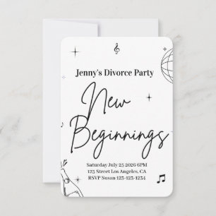 Simple Divorce Party Invite New Beginnings Funny