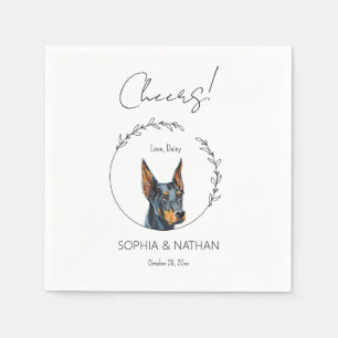 Simple Doberman Pinscher Dog Wedding Cocktail Napkin