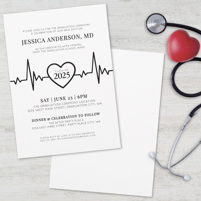 Simple Doctor Medical Nursing School Graduation Invitation (Simple Doctor Medical Nursing School Graduation Invitation)