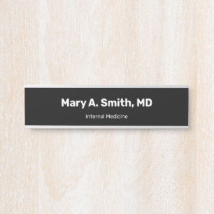 Simple Doctor's Name Bold Medical Speciality Black Door Sign
