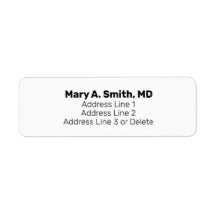 Simple Doctor's Office Name Return Address