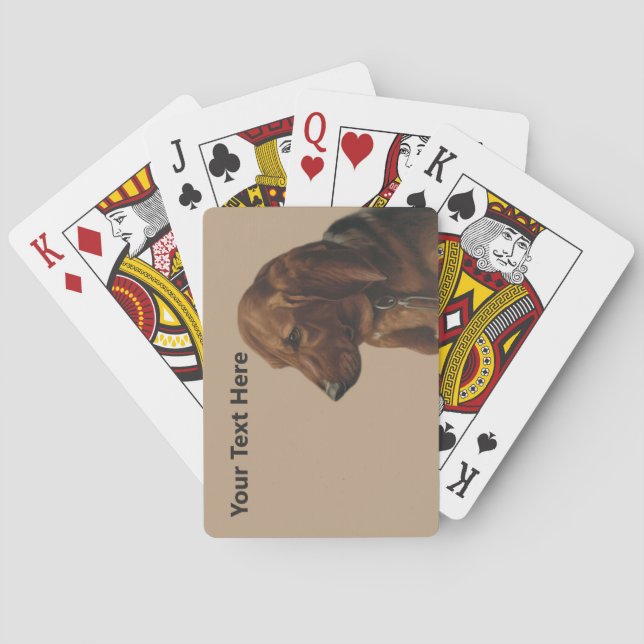 Simple Dog and Your Text Here Playing Cards (Back)