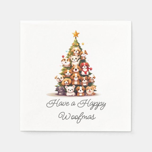 Simple Dog Christmas  Napkin (Front)