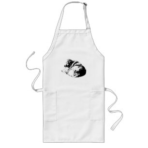 Simple Dog Curl Adds Joy to Festive Winter Cooking Long Apron