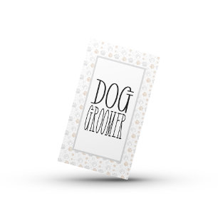 Simple Dog Groomer With QR code Business Card