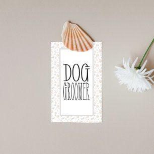 Simple Dog Groomer With QR code Business Card