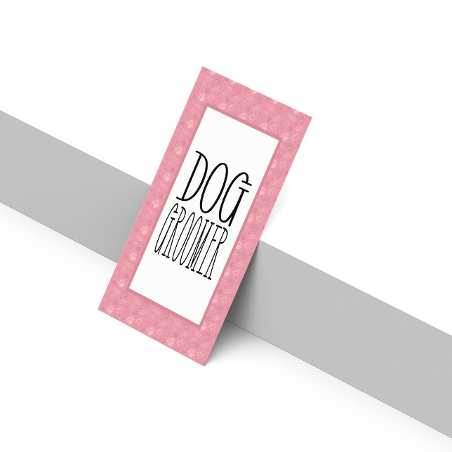 Simple Dog Groomer With QR code Business Card (Simple Dog Groomer With QR code Business Card - QR Code, Elegance, and Paws Design.)