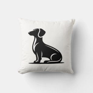 Simple Dog Motif Hunting Dog Silhouette Copy Cushion