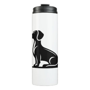 Simple Dog Motif Hunting Dog Silhouette Copy Thermal Tumbler
