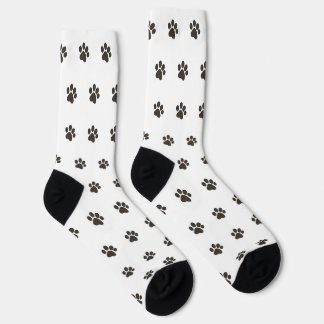 Simple Dog Paw Print Pattern Crew Socks 