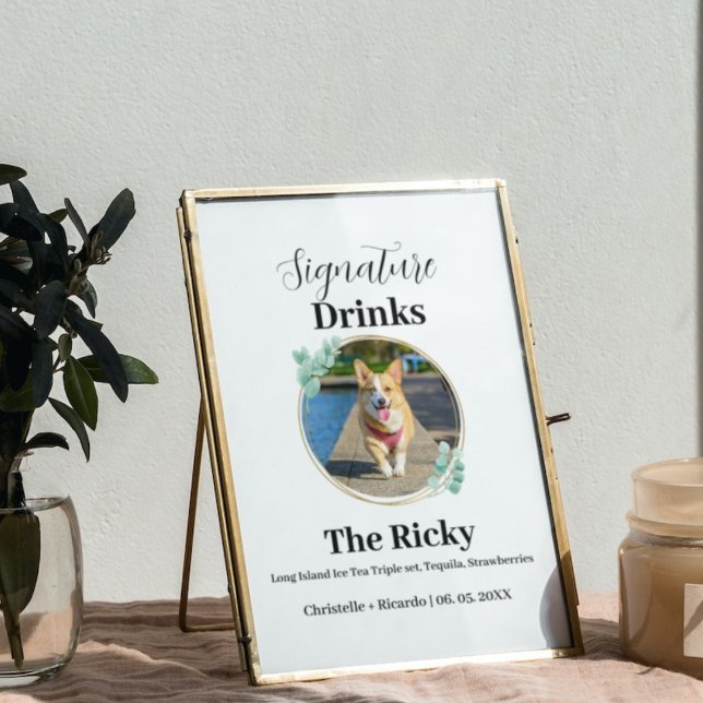 Simple Dog signature drinks wedding  bar Poster (Creator Uploaded)