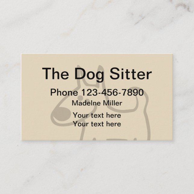 Simple Dog Sitter Business Card (Front)