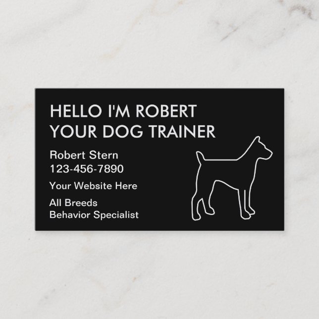 Simple Dog Training Business Cards (Front)