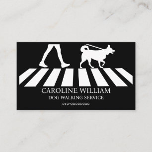 Simple Dog Walking Image Pet Service Business Card