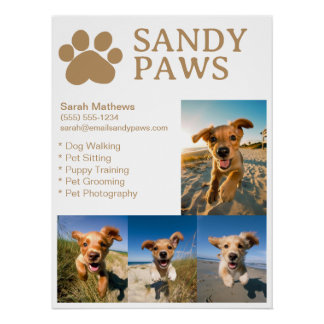 Simple Dog Walking Pet Sitter Pet Photography Poster