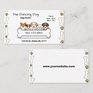 Simple Doggy Daycare Business Cards