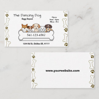 Simple Doggy Daycare Business Cards