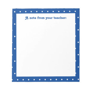 Simple Dot Pattern Elementary School Teacher Notepad