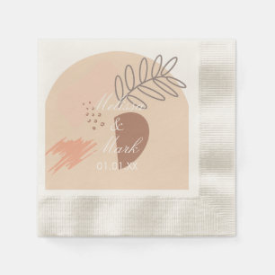 Simple Double Arch Geometric Earth Shape Monogram Napkin