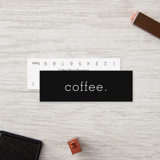 Simple Double Dark Loyalty Coffee Punch-Card (Front/Back In Situ)