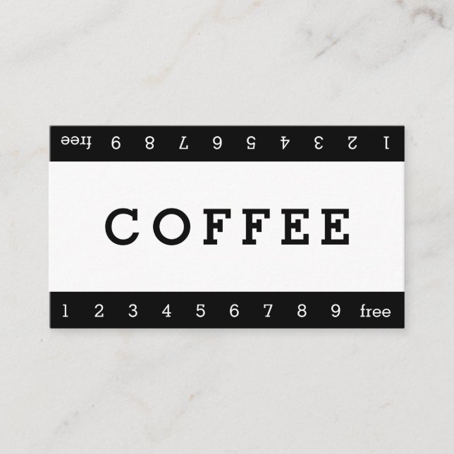 Simple Double Horizon Loyalty Coffee Punch-Card Card (Front)