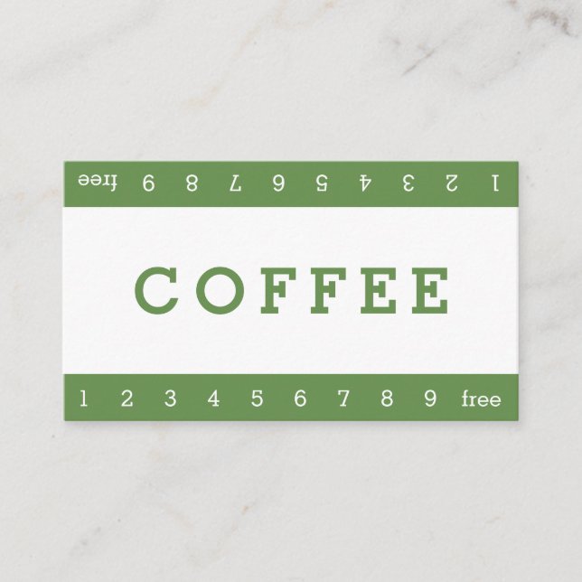 Simple Double Horizon Loyalty Coffee Punch-Card Card (Front)