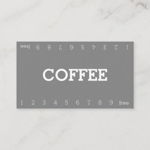 Simple Double Number Loyalty Coffee Punch-Card Card