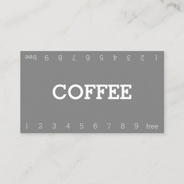Simple Double Number Loyalty Coffee Punch-Card Card (Front)