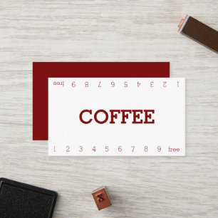 Simple Double Number Loyalty Coffee Punch-Card Card