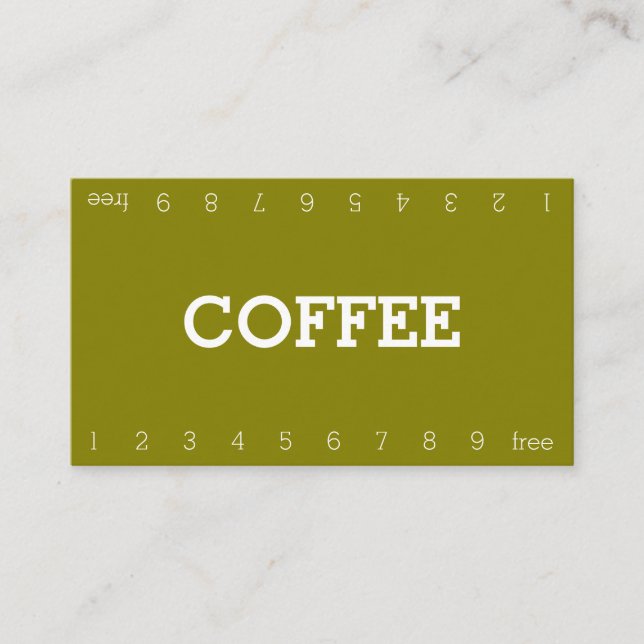 Simple Double Number Loyalty Coffee Punch-Card Card (Front)