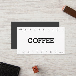 Simple Double Number Loyalty Coffee Punch-Card Card