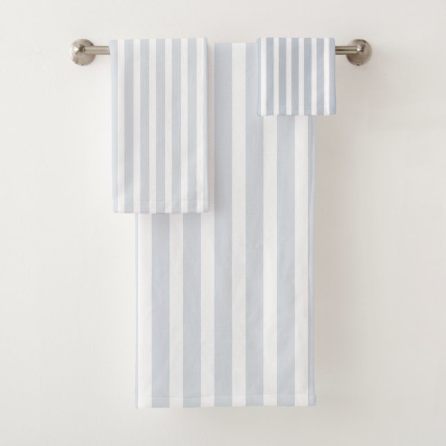 Simple double-sided decor in stripes & cage bath towel set (Insitu)