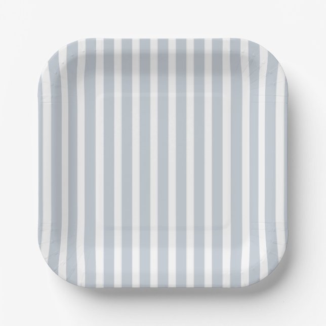 Simple double-sided decor in stripes & cage paper plate (Front)