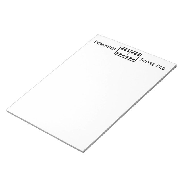 Simple Double Sixes Domino Game Score Pad White (Angled)