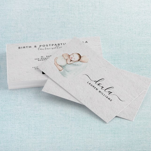 Simple Doula Midwife Birth Coach Pregnancy Modern Business Card (Creator Uploaded)