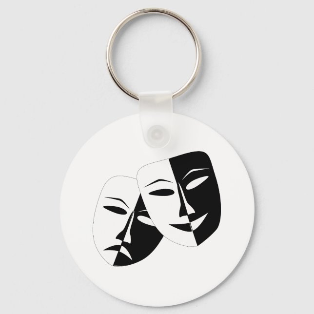 Simple Drama Comedy Masks Acting Key Ring (Front)