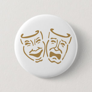 Simple Drama Masks 6 Cm Round Badge