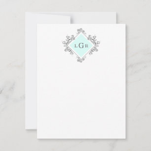 Simple Drawn Floral Blue Card