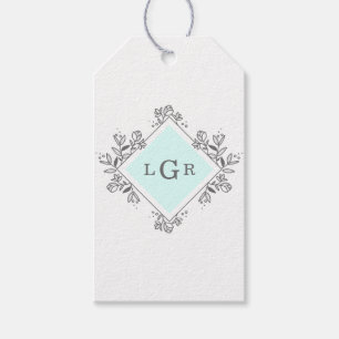 Simple Drawn Floral Blue Gift Tags