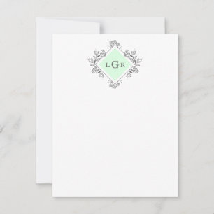 Simple Drawn Floral Green Card