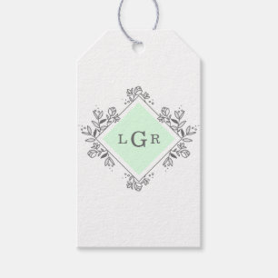 Simple Drawn Floral Green Gift Tags