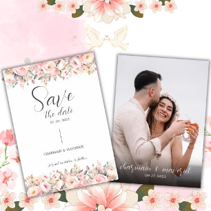 Simple Dreamy Script Photo Wedding Save the Date Invitation